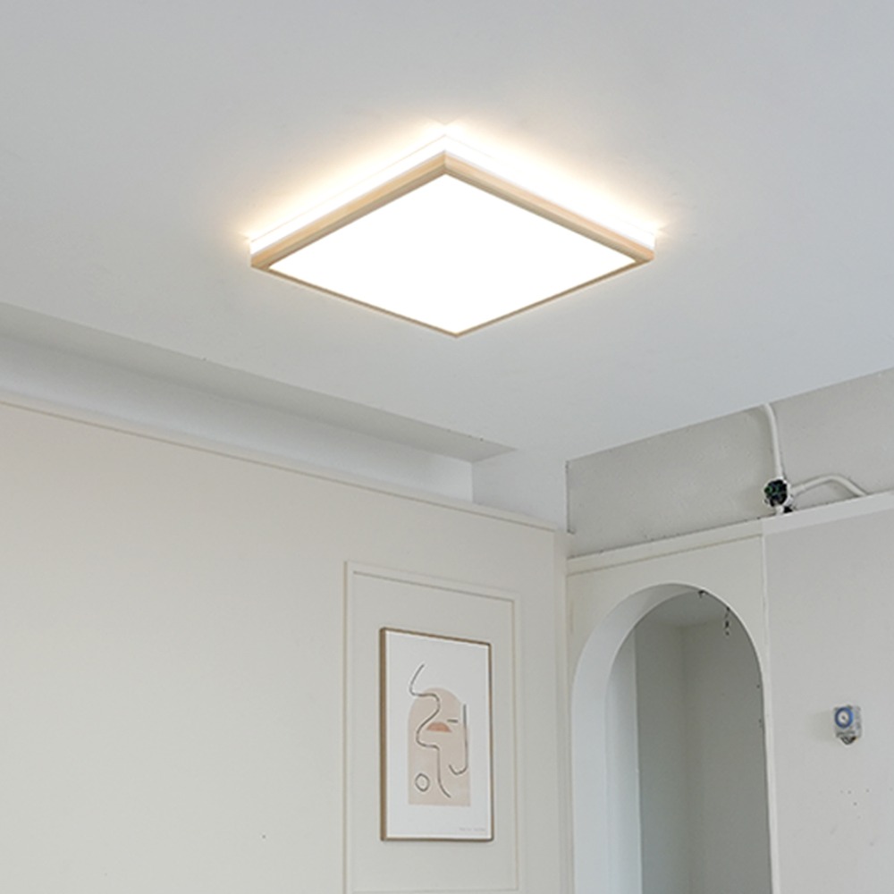 앤트리 LED 플리커프리 천장등 편백나무 방등 [중] 80W 