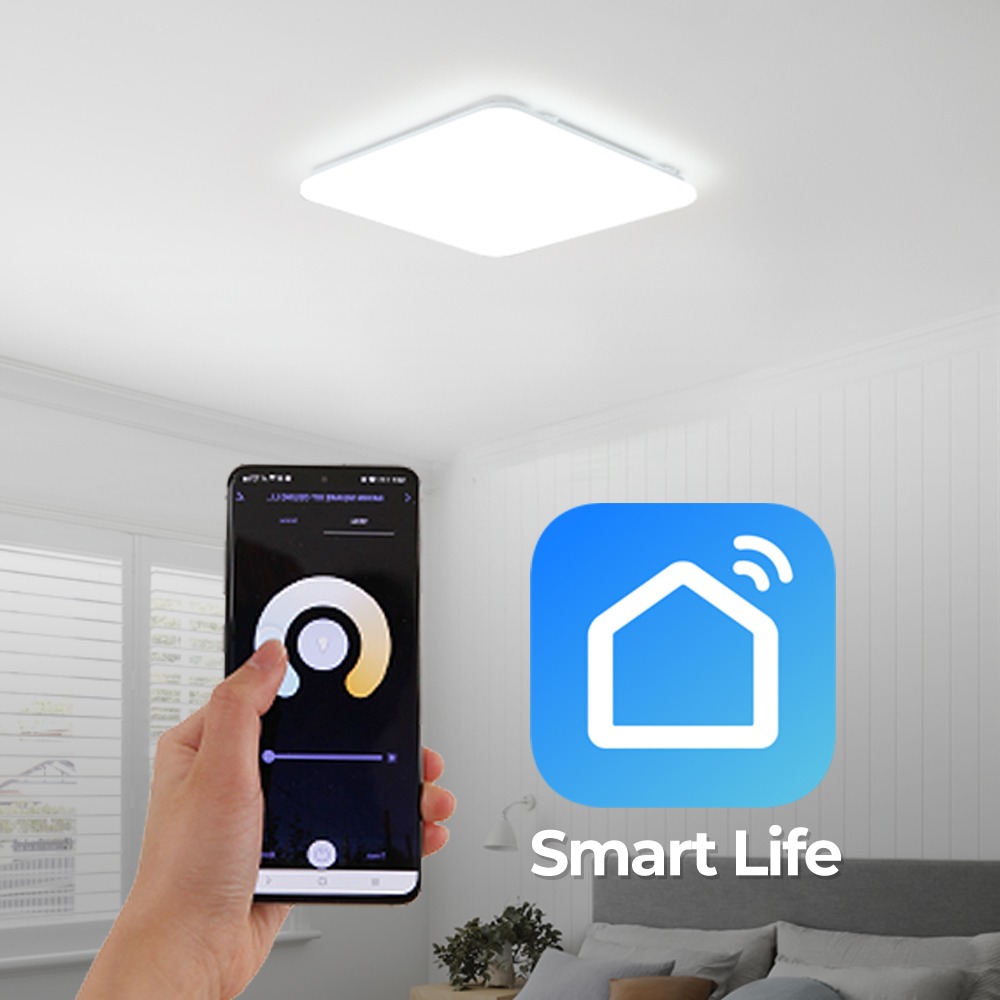 스마트 IoT 슬림 LED 방등 50W 음성인식 원격제어 밝기조절 